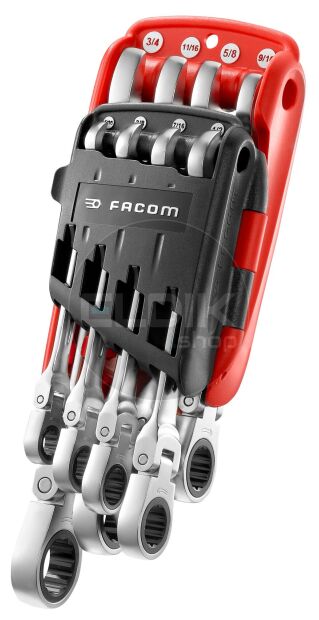 Facom 467F.JPU8 8 Delige Scharnierende Steekringratelsleutelset - Inch
