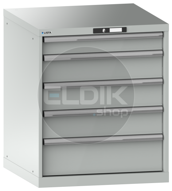 Lista 14.410.020 Werkplaatskast |B717 x D725 x H850 | 5 laden | Lichtgrijs