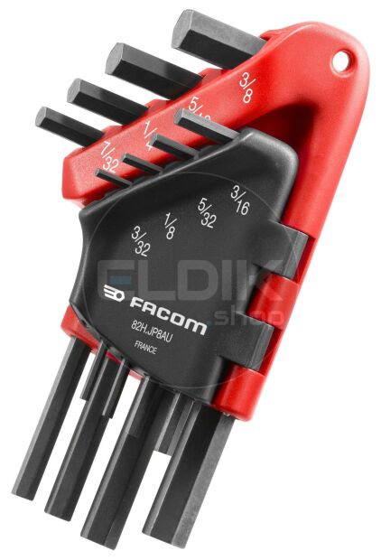 Facom 83SH.JP8AU 8 Delige Lange Inbussleutelset in Houder - Inch