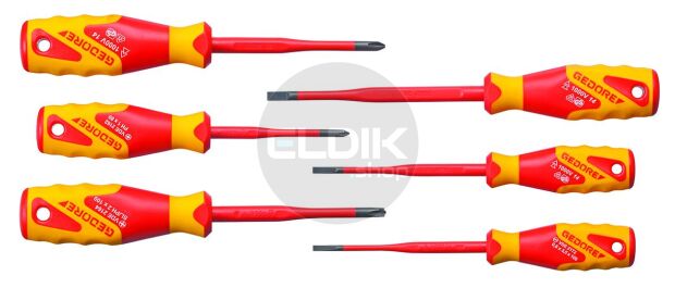 Gedore VDE 2162 2172 PM-06 6 Delige Schroevendraaierset VDE SLIM DRIVE Sleuf - PH - 2928701