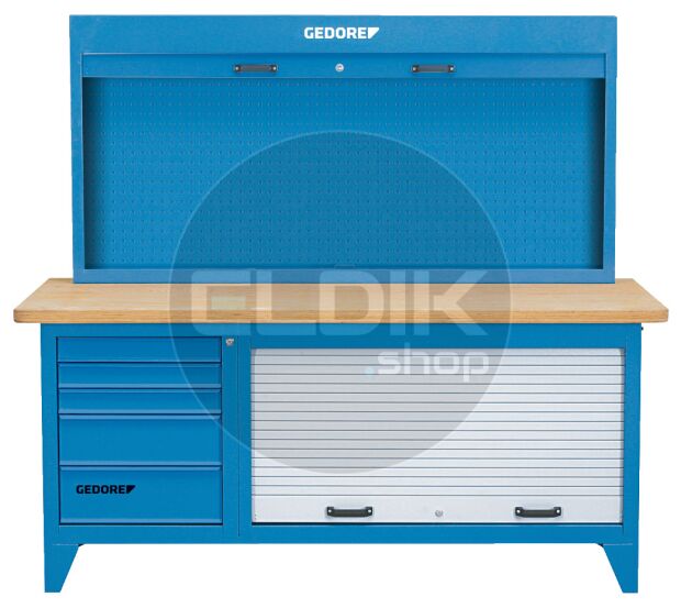 Gedore BR 1500 LH Werkbank met roldeur-opzetkast + haken - 6618210