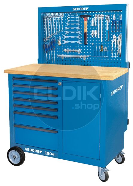 Gedore BR 1504 0511 LH Verrijdbare Werkbank met Achterwand en Haken - 6623990