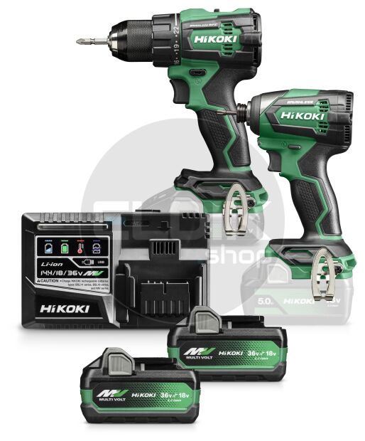 Hikoki KC18DEWAZ Combiset - 18 V / in HSC III. Inclusief 2 MULTI VOLT accu's BSL36A18 en snellader