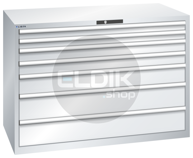 Lista 78.858.020 Werkplaatskast |B1431 x D725 x H1000 | 7 laden | Lichtgrijs