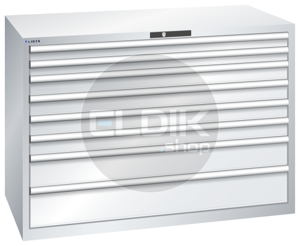 Lista 78.862.020 Werkplaatskast |B1431 x D725 x H1000 | 8 laden | Lichtgrijs