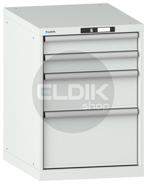 Lista 14.371.020 Werkplaatskast |B564 x D725 x H800 | 4 laden | Lichtgrijs