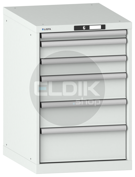 Lista 14.407.020 Werkplaatskast |B564 x D725 x H850 | 6 laden | Lichtgrijs