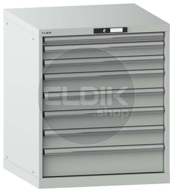 Lista 14.408.020 Werkplaatskast |B717 x D725 x H850 | 8 laden | Lichtgrijs