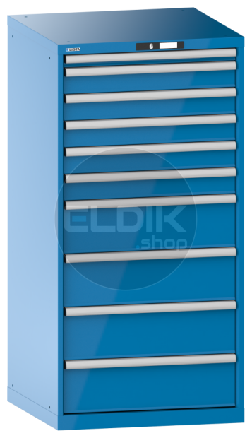 Lista 14.512.010 Werkplaatskast |B717 x D725 x H1450 | 10 laden | Blauw