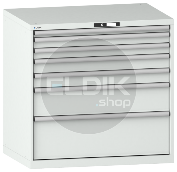 Lista 14.516.020 Werkplaatskast |B1023 x D725 x H1000 | 7 laden | Lichtgrijs