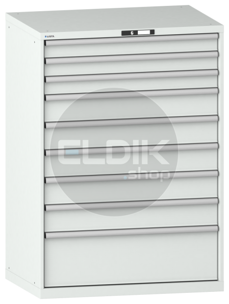 Lista 14.518.020 Werkplaatskast |B1023 x D725 x H1450 | 9 laden | Lichtgrijs