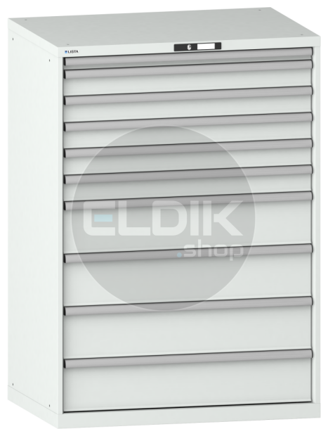 Lista 14.519.020 Werkplaatskast |B1023 x D725 x H1450 | 10 laden | Lichtgrijs