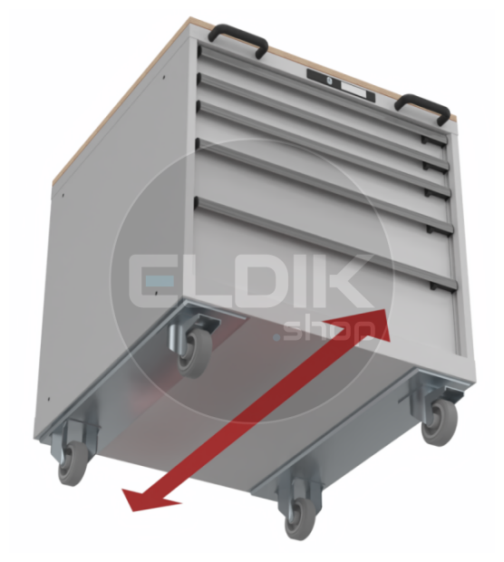 Lista 74.074.000 Verrijdbaar onderstel 27 en 36e 100mm rubber