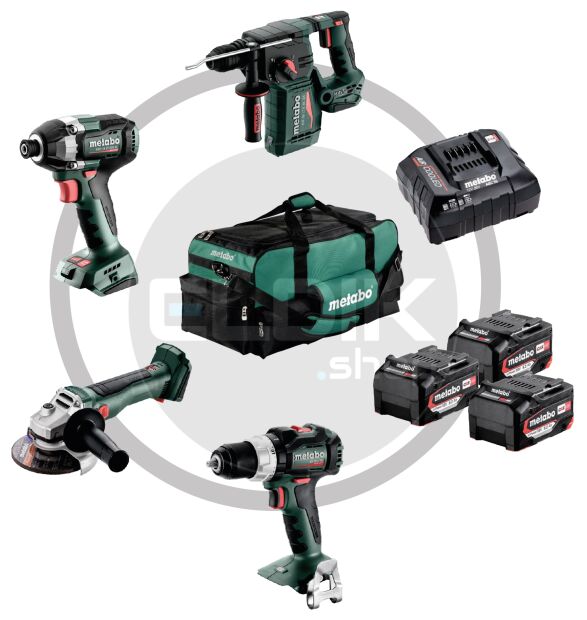 E-Tools 173207 154 Delige Gevulde Gereedschapswagen + Metabo 18V Combiset