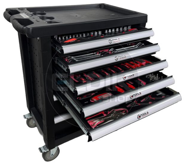 E-Tools 73276 196 Delige Gevulde Gereedschapswagen