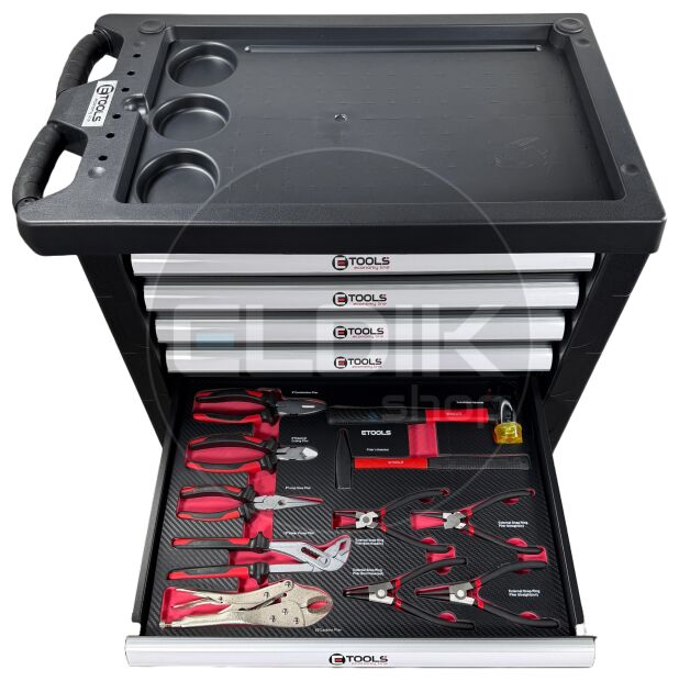 E-Tools 73276 196 Delige Gevulde Gereedschapswagen