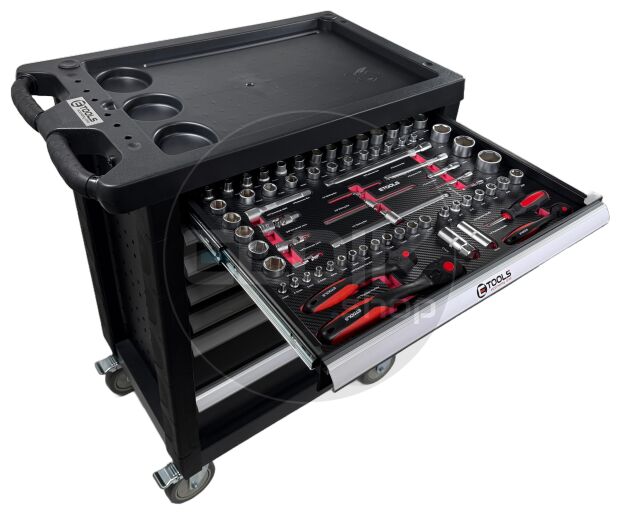 E-Tools 73276 196 Delige Gevulde Gereedschapswagen