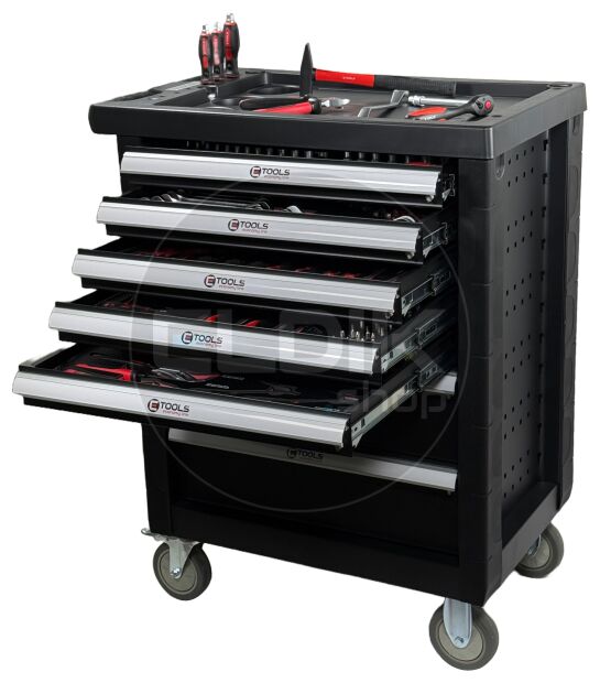 E-Tools 73276 196 Delige Gevulde Gereedschapswagen
