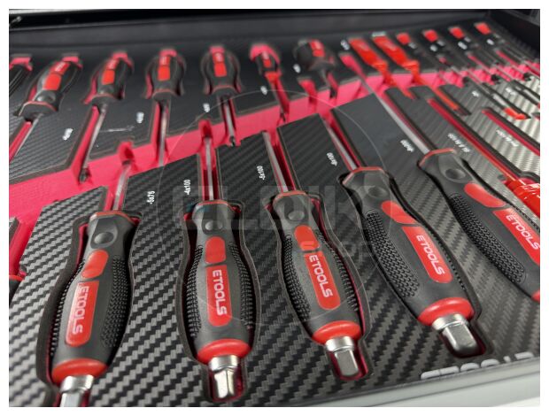 E-Tools 73276 196 Delige Gevulde Gereedschapswagen