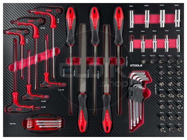E-Tools 73276 196 Delige Gevulde Gereedschapswagen