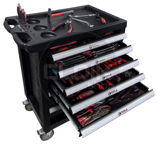 E-Tools 73276 196 Delige Gevulde Gereedschapswagen