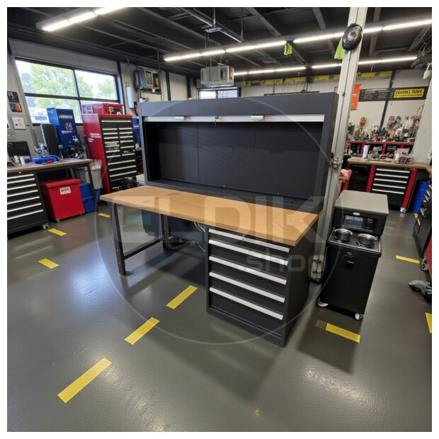 E-Tools | premium line 77717 Werkbank met Kast en Gereedschapswand | B2000 x D800 x H890 mm | 5 laden