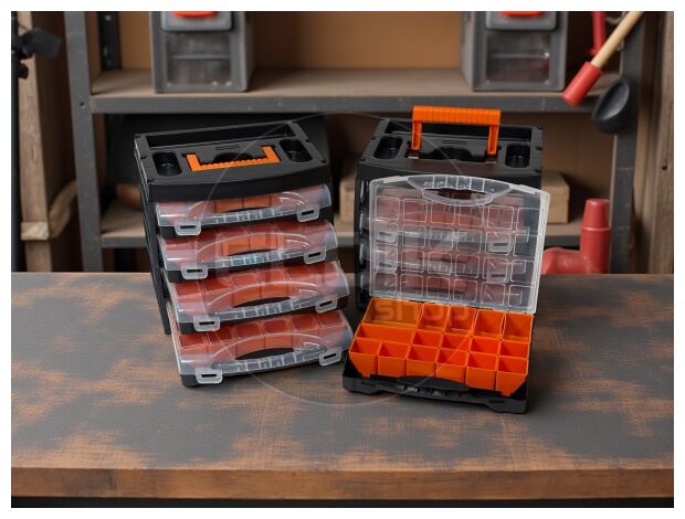 E-Tools Midibox 2 x Opbergassortimentbox met 4 assortimentsdozen | Duopack - 179247/2