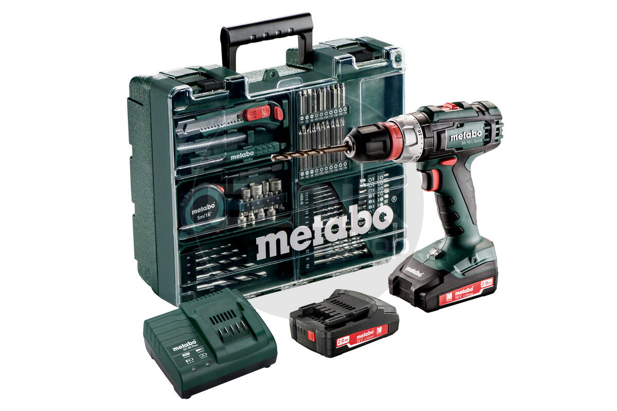 Metabo BS 18 L Quick Mobile Workshop (602320870) Accu-boorschroefmachine BS 18 L Quick Set, 2.0Ah accu, SC30, koffer en toebehorenset Eldik.shop