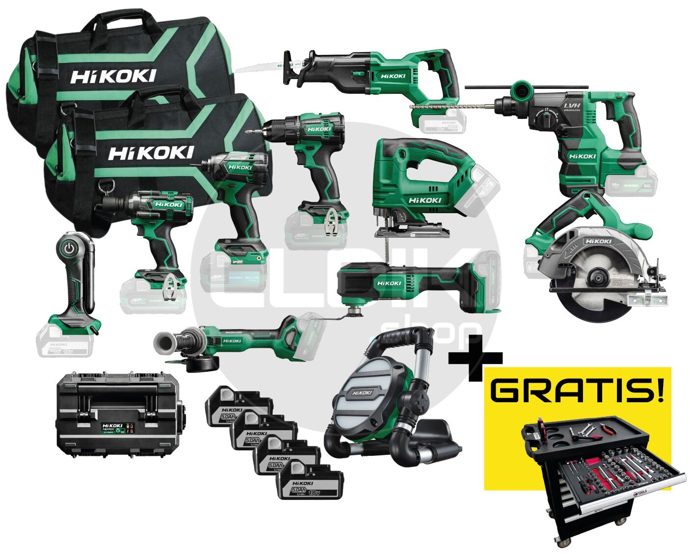 Combiset | 11 machines, 4 accu's en multilader + GRATIS KAR