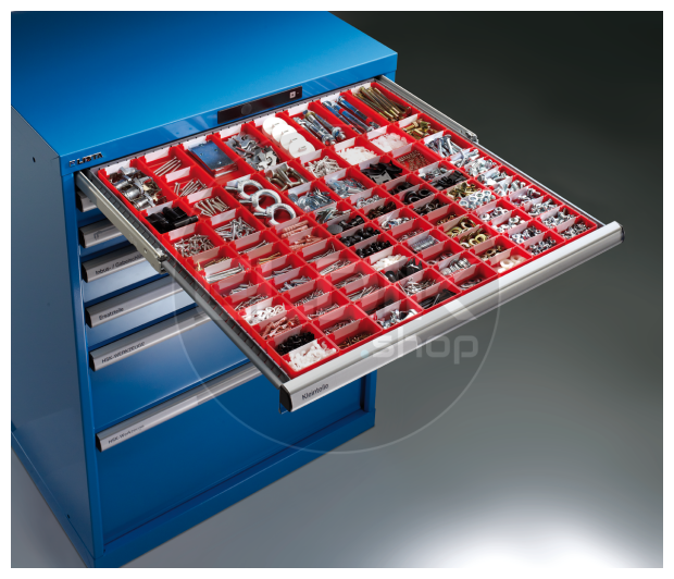 Inzetbakje ESD L75 x B75 x H26 mm | voor ladehoogte 50 mm