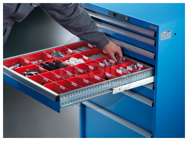 Inzetbakje ESD L75 x B75 x H26 mm | voor ladehoogte 50 mm