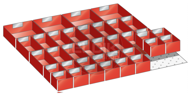 Set-indelingsmateriaal, 36E x 36E | voor ladehoogte 75 mm