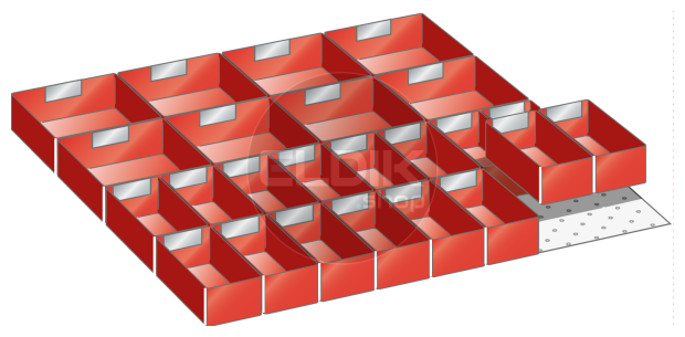 Set-indelingsmateriaal, 36E x 36E | voor ladehoogte 75 mm