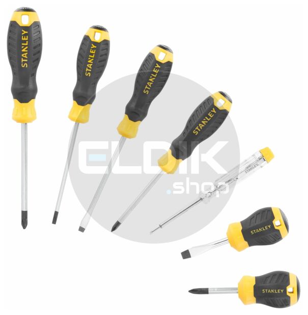 Cushiongrip Schroevendraaierset 7-delig: PH, Parallel, Standaard, Spanningszoeker