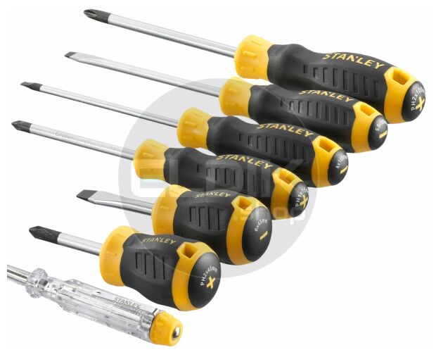 Cushiongrip Schroevendraaierset 7-delig: PH, Parallel, Standaard, Spanningszoeker