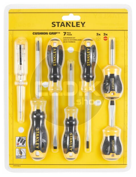 Cushiongrip Schroevendraaierset 7-delig: PH, Parallel, Standaard, Spanningszoeker