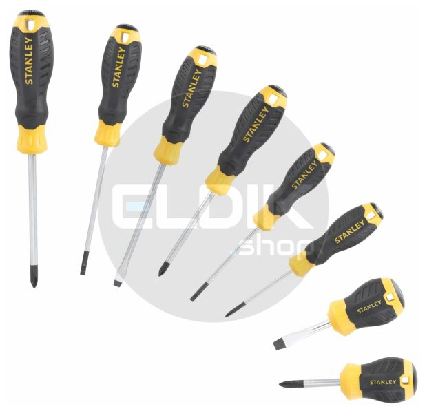 Cushiongrip Schroevendraaierset 8-delig: PH, Standaard, Parallel