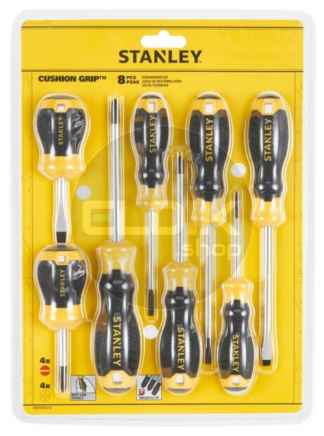 Cushiongrip Schroevendraaierset 8-delig: PH, Standaard, Parallel