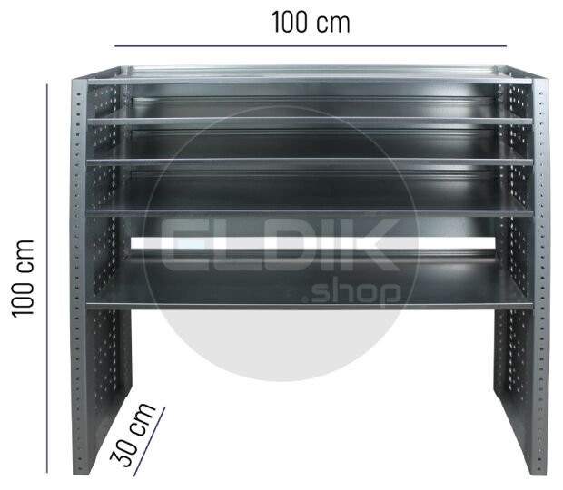 Bedrijfswageninrichting L1000 x D300 x H1000 mm