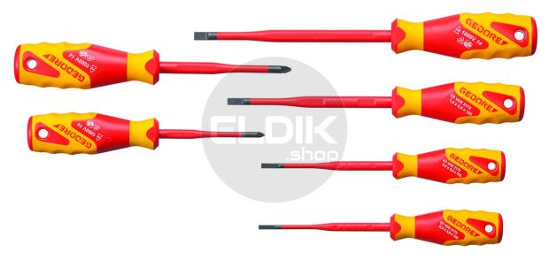 6 Delige Schroevendraaierset VDE SLIM DRIVE Sleuf - PZ