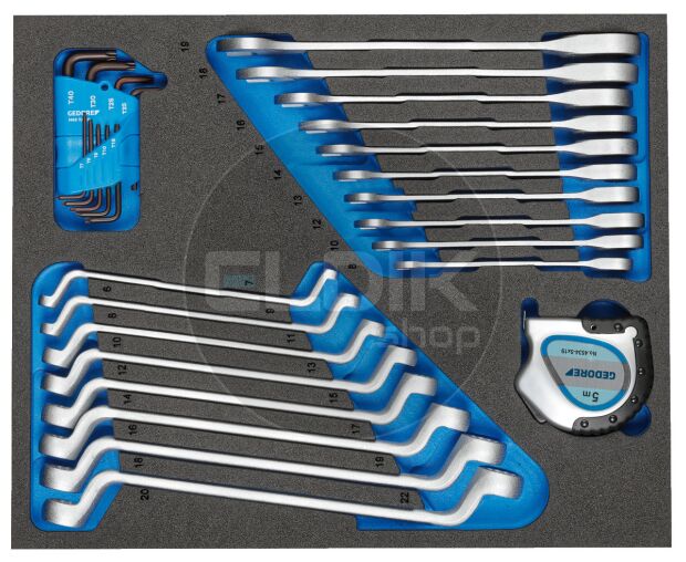 Foam Module 20 Delige Ringsleutels -Ringratel Steeksleutes - Stifsleutelset