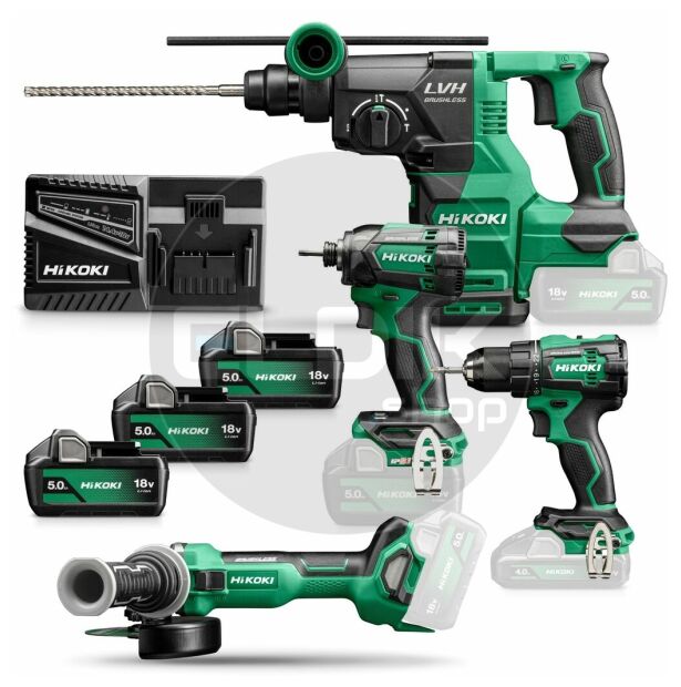 Combiset - 18 V / in verrijdbare koffer. Inclusief 3x 5.0Ah accu's BSL1850MA en lader