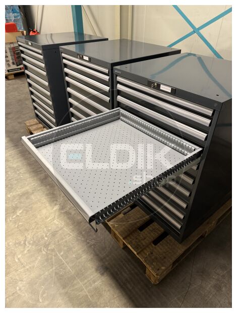 3 x Werkplaatskast |B717 x D725 x H1000 | 10 laden | Antraciet | Gebruikt