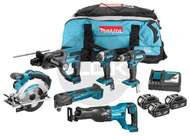 18V combiset – 6 machines + 3 accu’s + lader