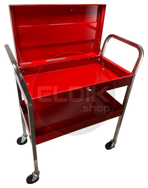 Gereedschapswagen met afsluitbaar deksel - rood