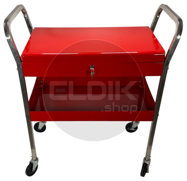 Gereedschapswagen met afsluitbaar deksel - rood