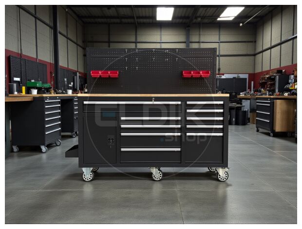 157 cm Verrijdbare Werkbank met Achterwand