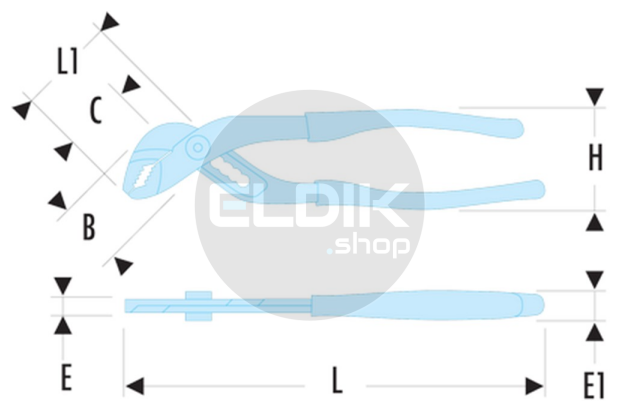 Waterpomptang met Doorgestoken Scharnier en Vergrendeling